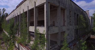 Palace of Culture Energetik in Pripyat town near Chernobyl (Aerial)